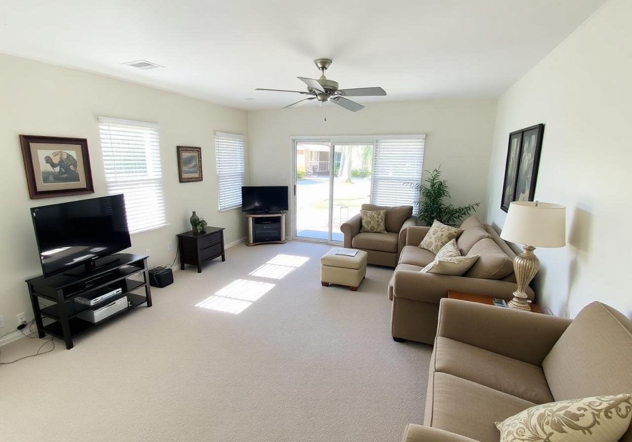 Bright, decluttered living room with open blinds